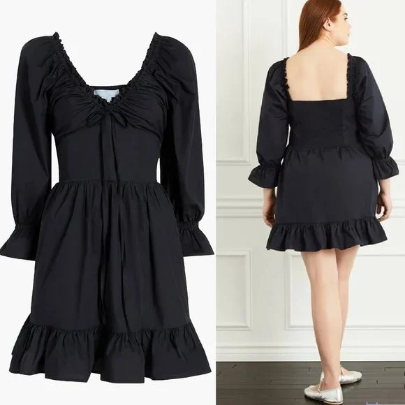 NEW Hill House Home The Samantha Dress in Black Poplin Size XS NWT - Picture 2 of 7